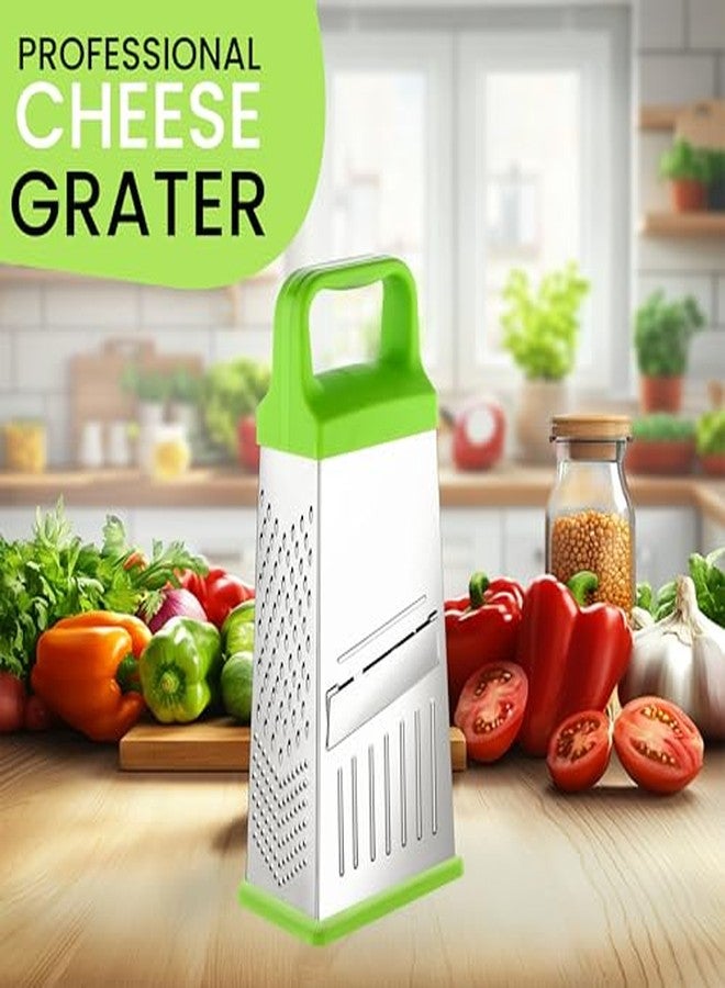 Floraware 5 in 1 Stainless Steel Vegetable Slicer Grater for Kitchen (Green) - Image 4